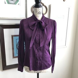 Vintage Purple Silk Blouse